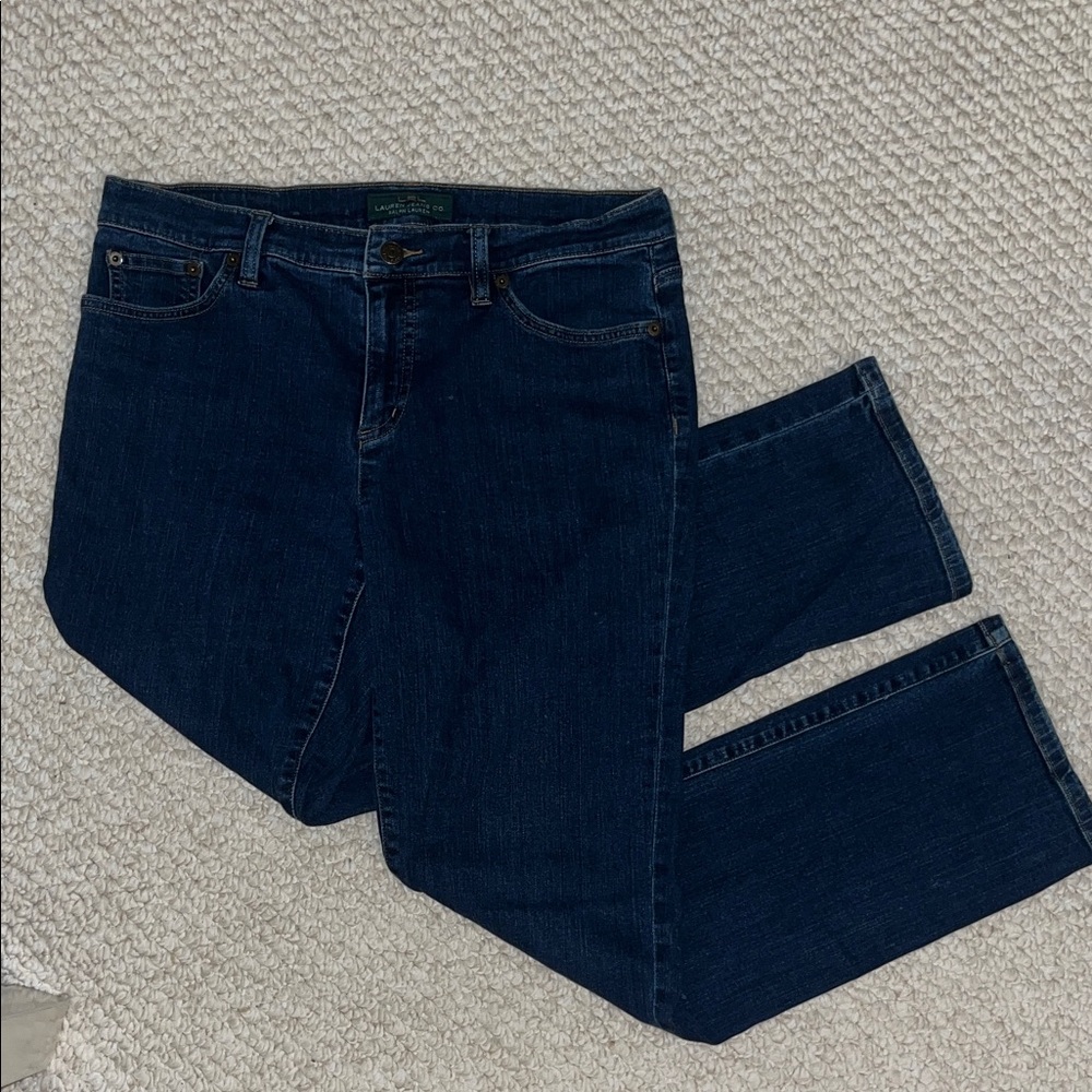 Lauren Ralph Lauren Women's Straight Leg Jeans in Dark Blue